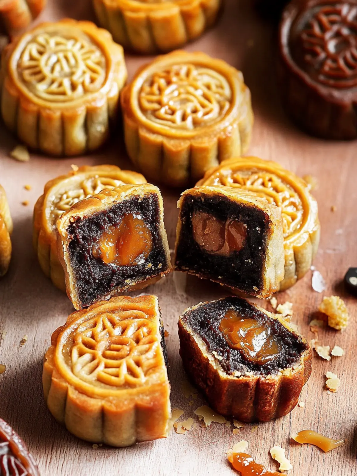 Irene’s Salted Caramel Stuffed Brownie Mooncakes