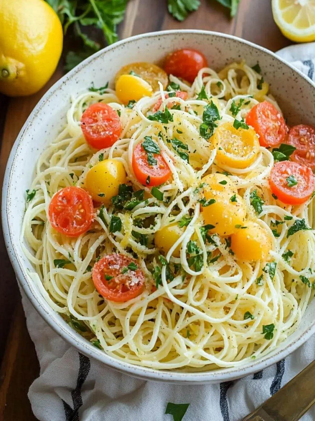 Lemon Capellini Salad - A Zesty Twist on Summer Flavors 2 Lemon Capellini Salad