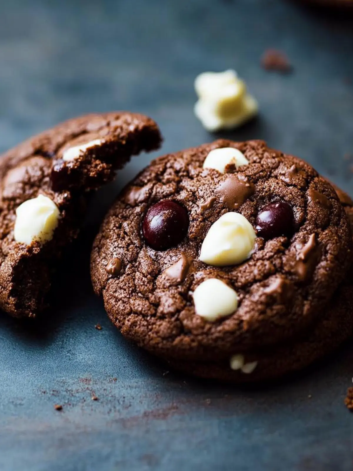 Chewy Chocolate Cookies with White Chocolate and Cherries Delight 4 Chocolate Cookies With White Chocolate and Cherries