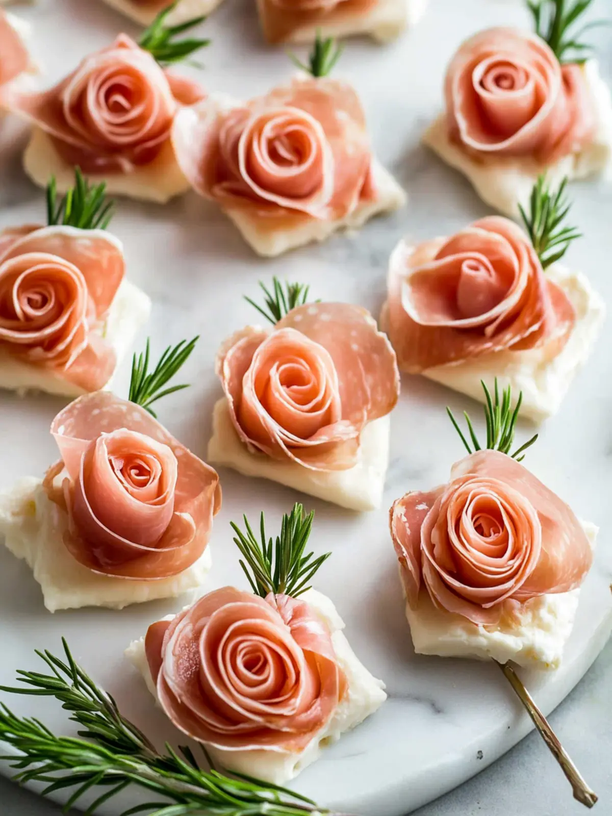 Pretty Prosciutto Rose Appetizers- Easy Valentine’s Day recipes