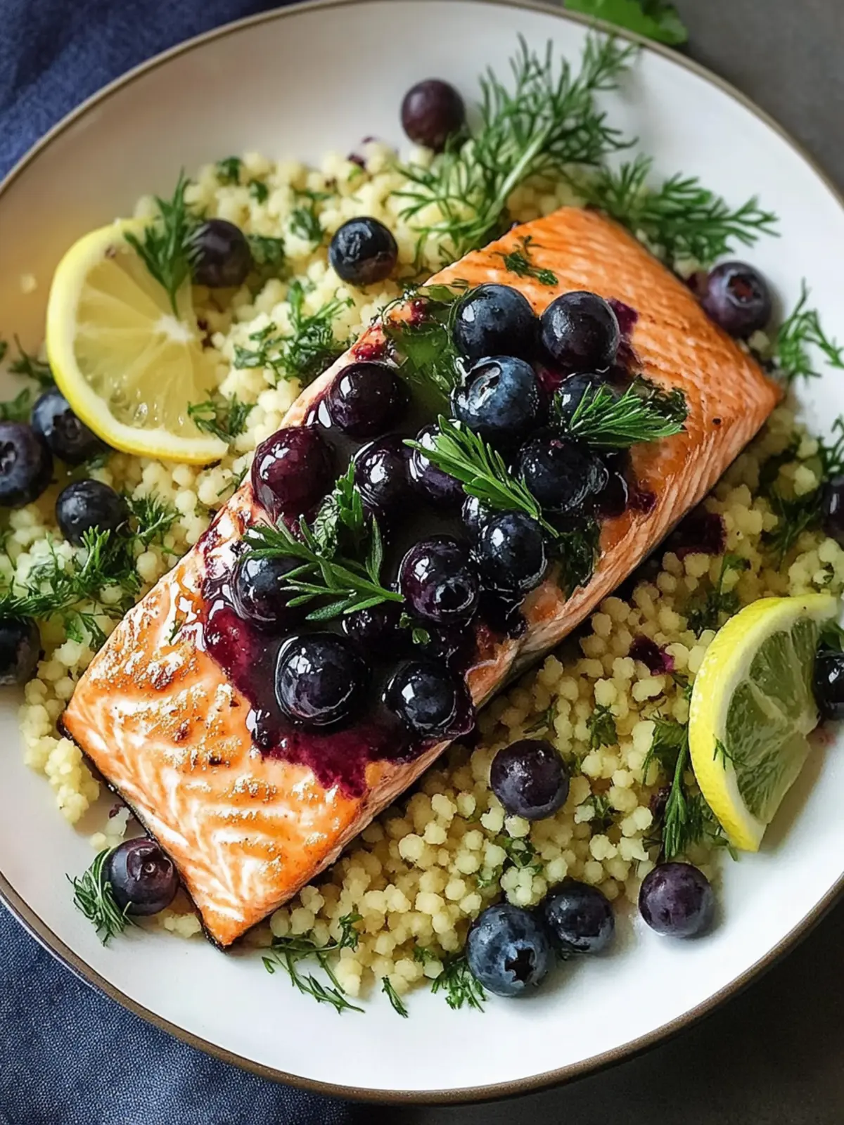 Blueberry Glazed Salmon with Lemon Herb Couscous Bliss 2 Blueberry Glazed Salmon with Lemon Herb Couscous