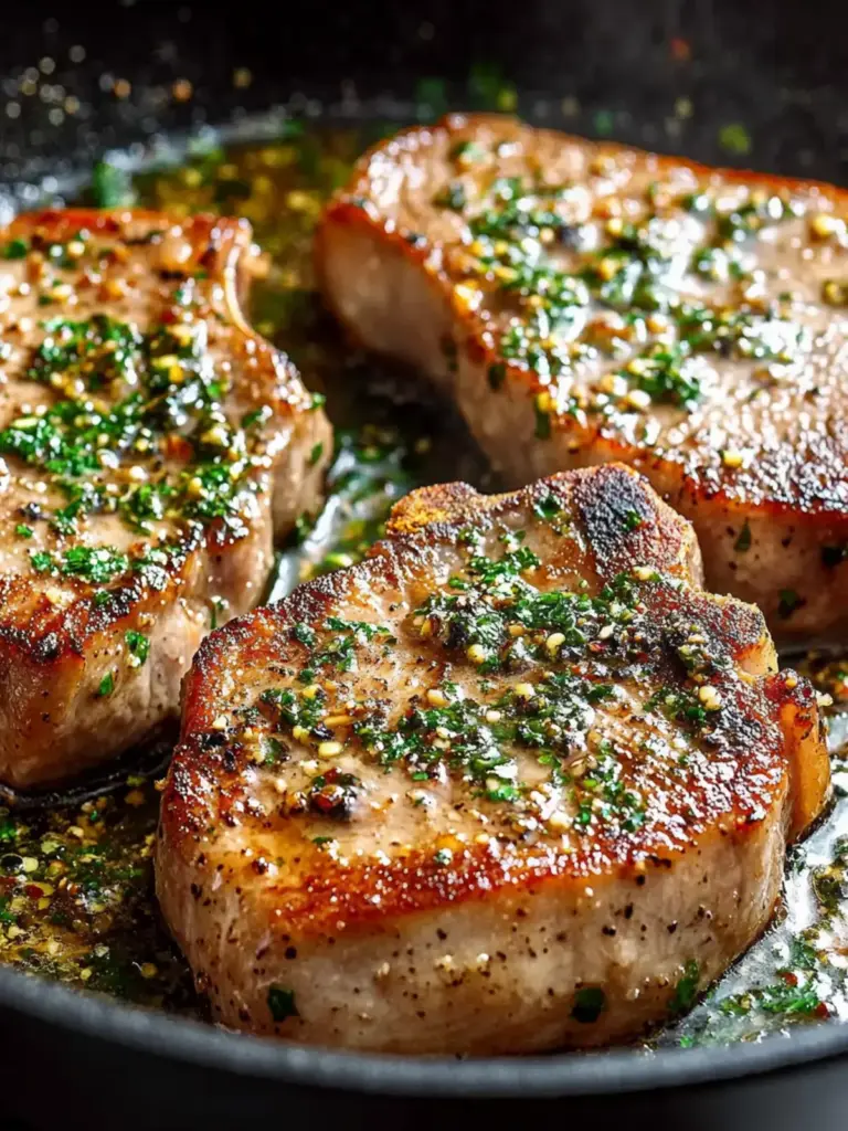 Garlic Butter Pan Seared Pork Chops