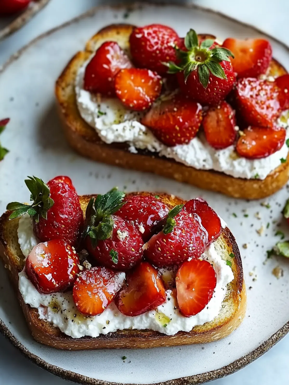 Delicious Roasted Strawberry Whipped Ricotta Toast Recipe 2 Roasted Strawberry Whipped Ricotta Toast Recipe