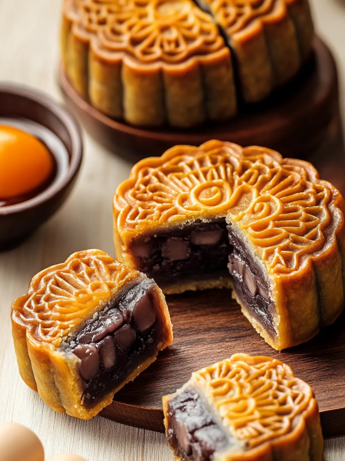 Red Bean Mooncakes With Salted Egg Yolk- Lunar New Year prosperity recipes