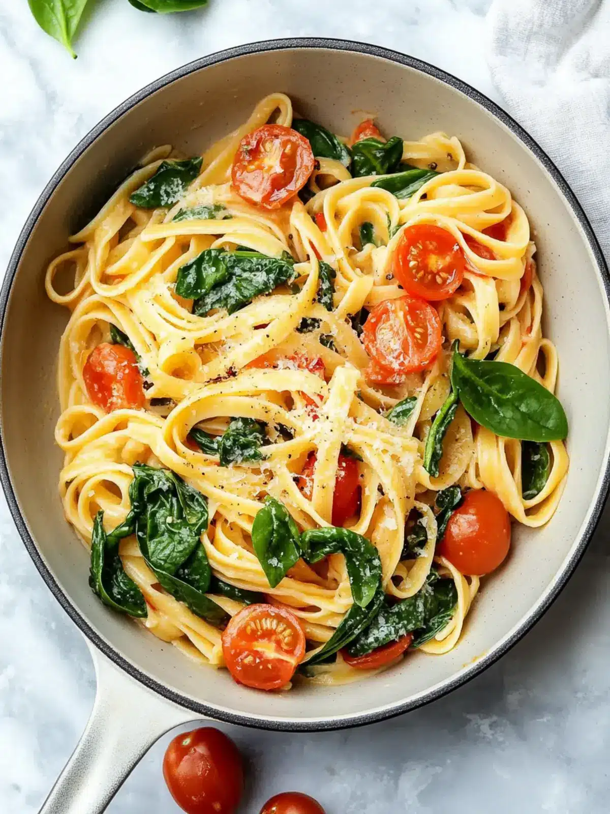 Fresh Spinach and Tomato Pasta