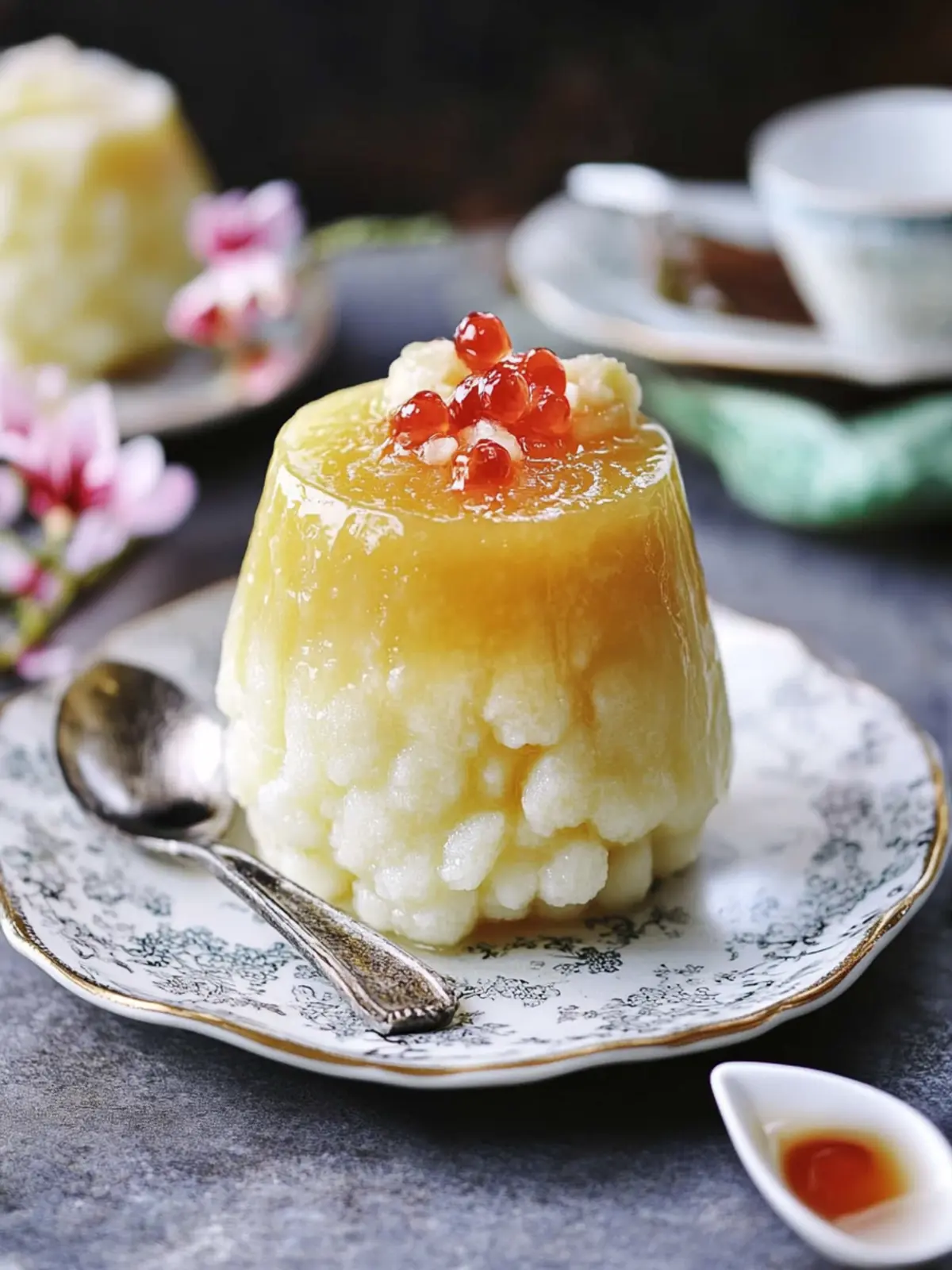 Palm Sugar Sago Pudding: A Festive Lunar New Year Treat 2 Palm sugar sago pudding- Lunar New Year desserts