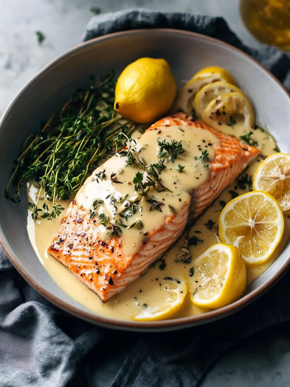 Baked Salmon with Amazing Lemon Sauce