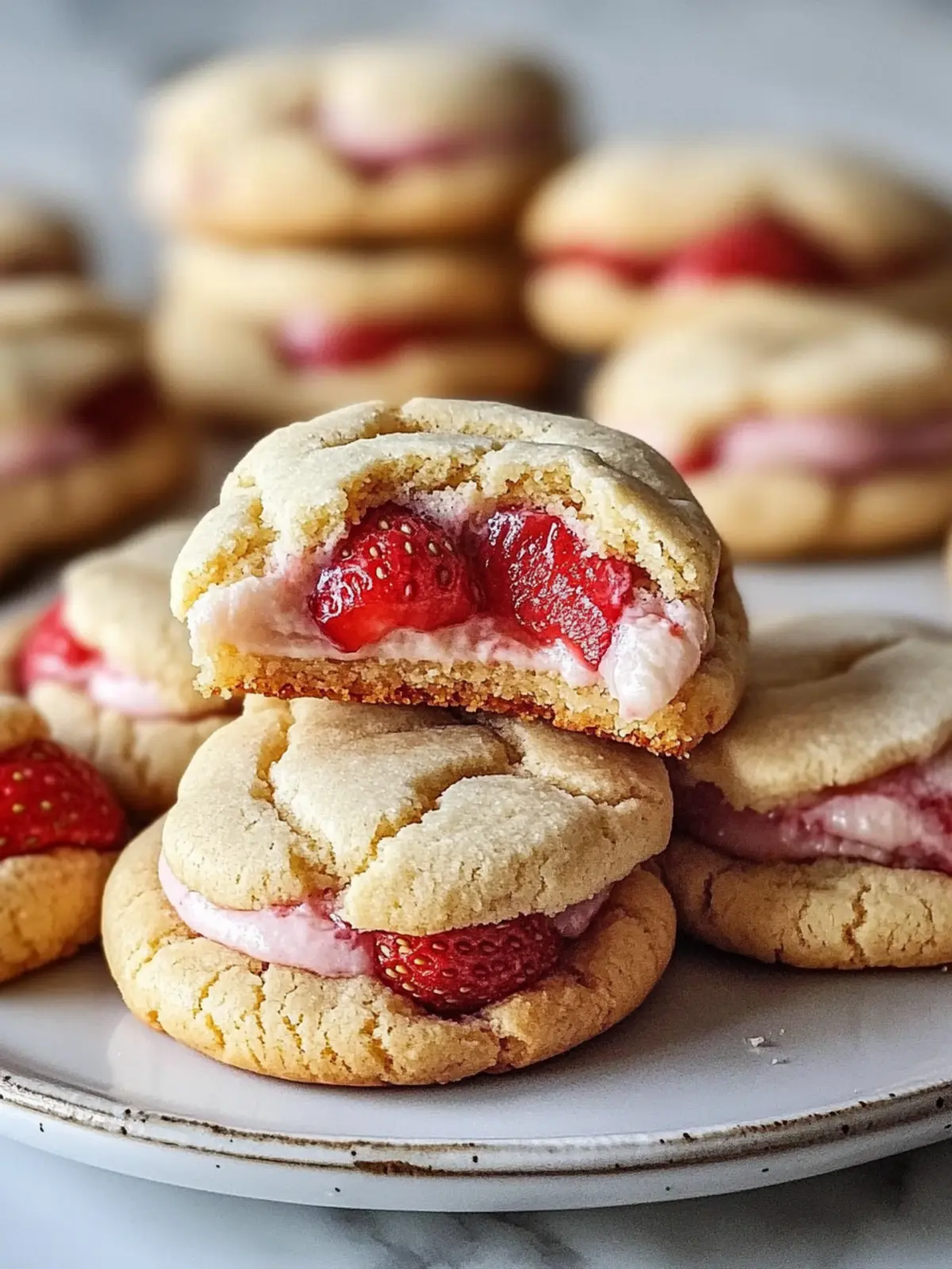 Strawberry Cheesecake Stuffed Cookies