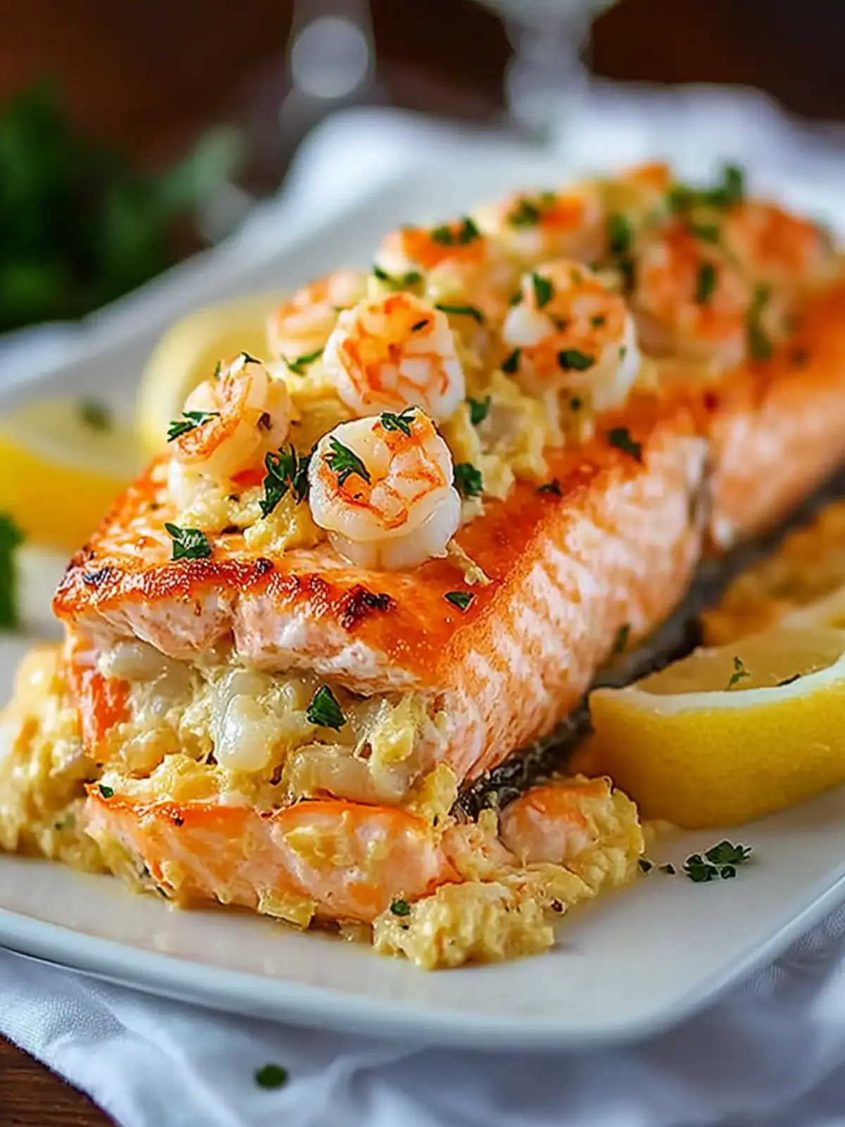Crab and Shrimp Stuffed Salmon: A Gourmet Seafood Delight