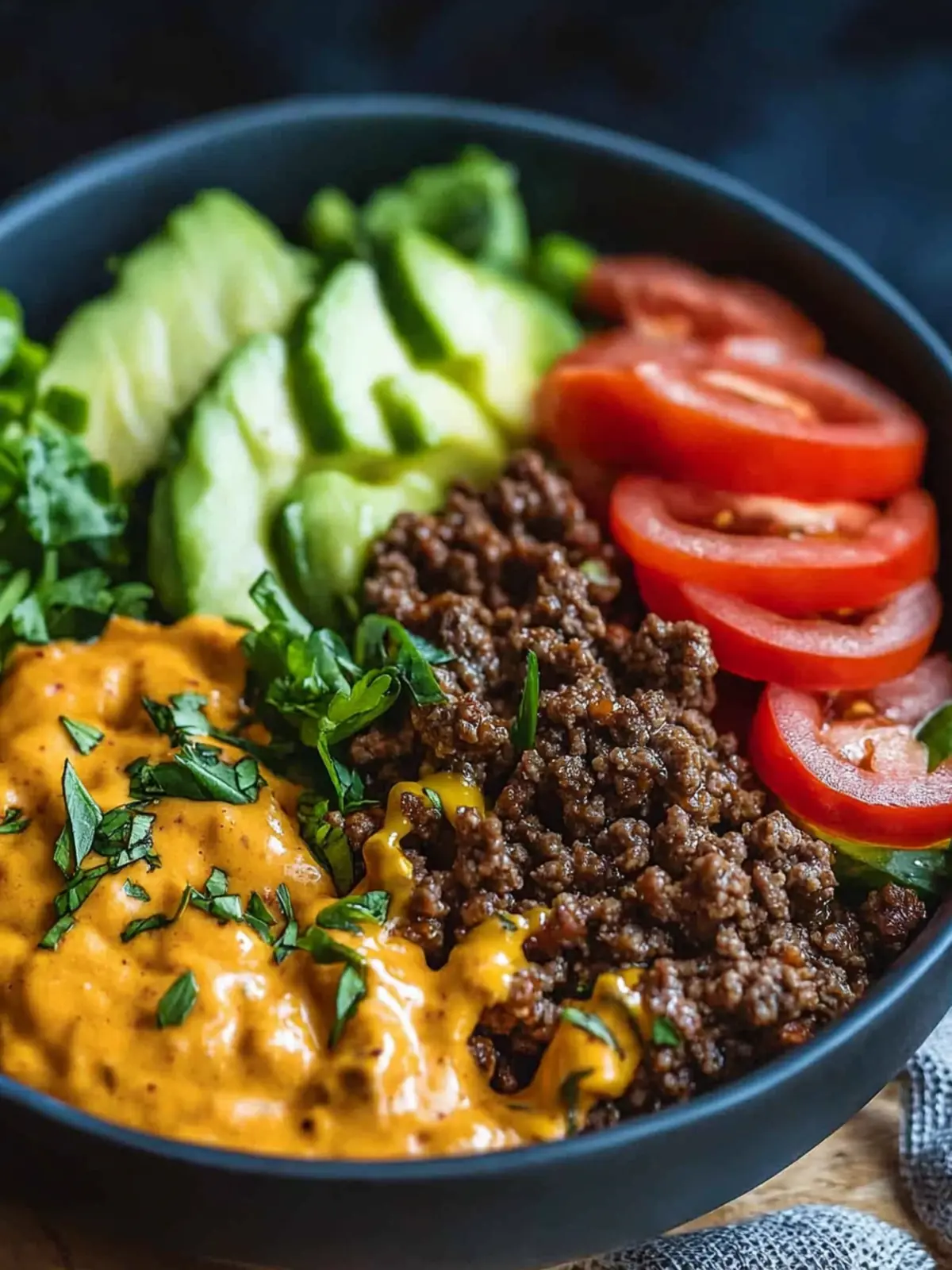High-Protein Cheeseburger Bowls Recipe – Low-Carb Meal Prep with Ground Beef & Burger Sauce