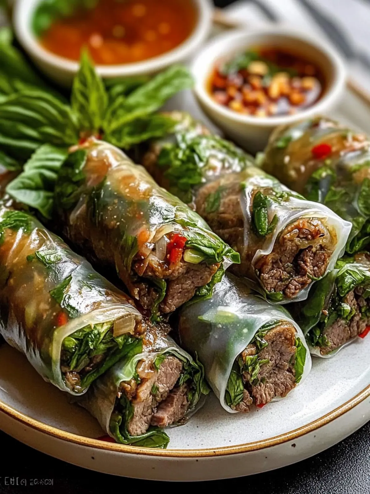 Thai Basil Beef Rolls