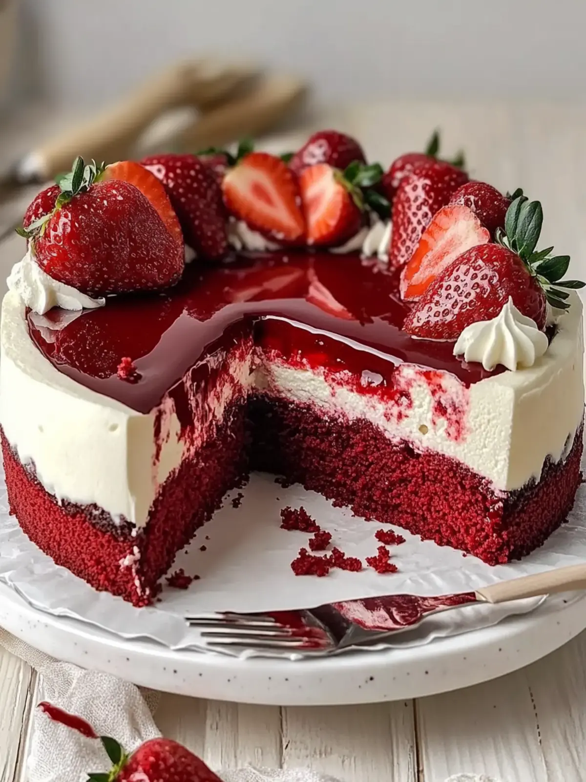 Strawberry Red Velvet Cheesecake: Irresistible Valentine’s Day Treat 3 Strawberry Red Velvet Cheesecake- Valentine’s Day desserts