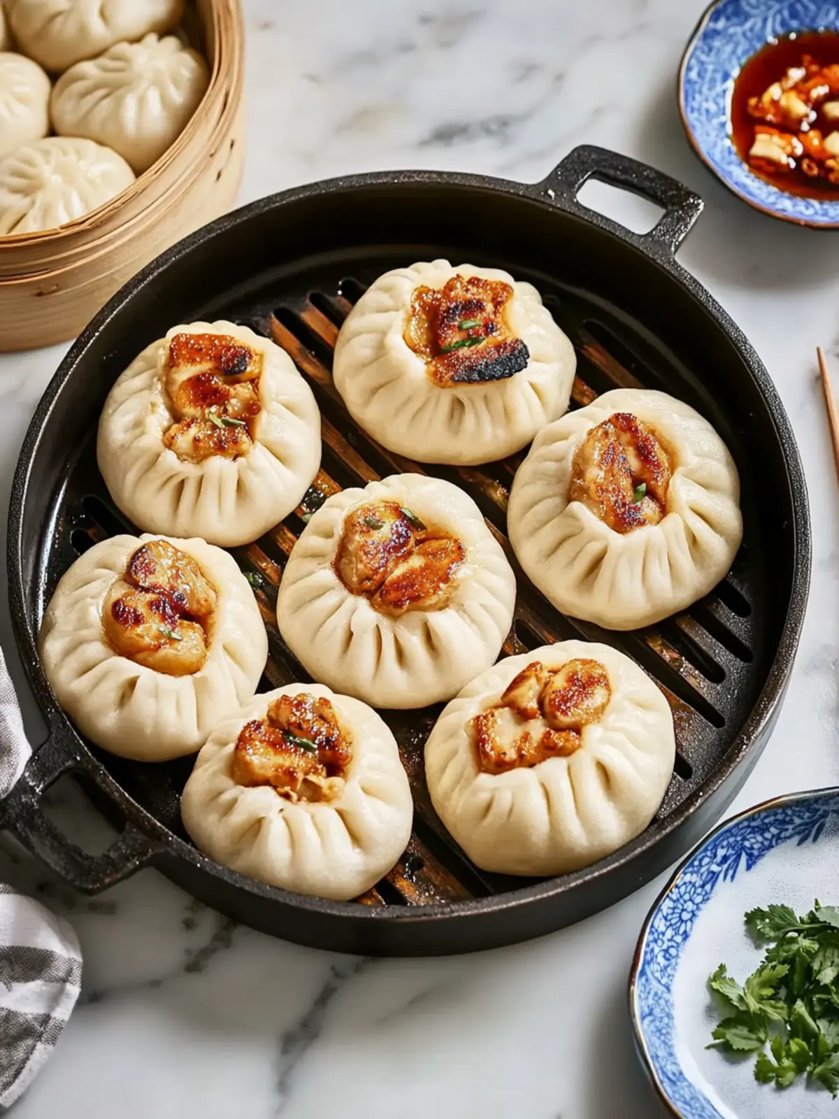 Sheng Jian Bao (Pan-Fried Pork Buns)- Traditional Lunar Year's Recipes