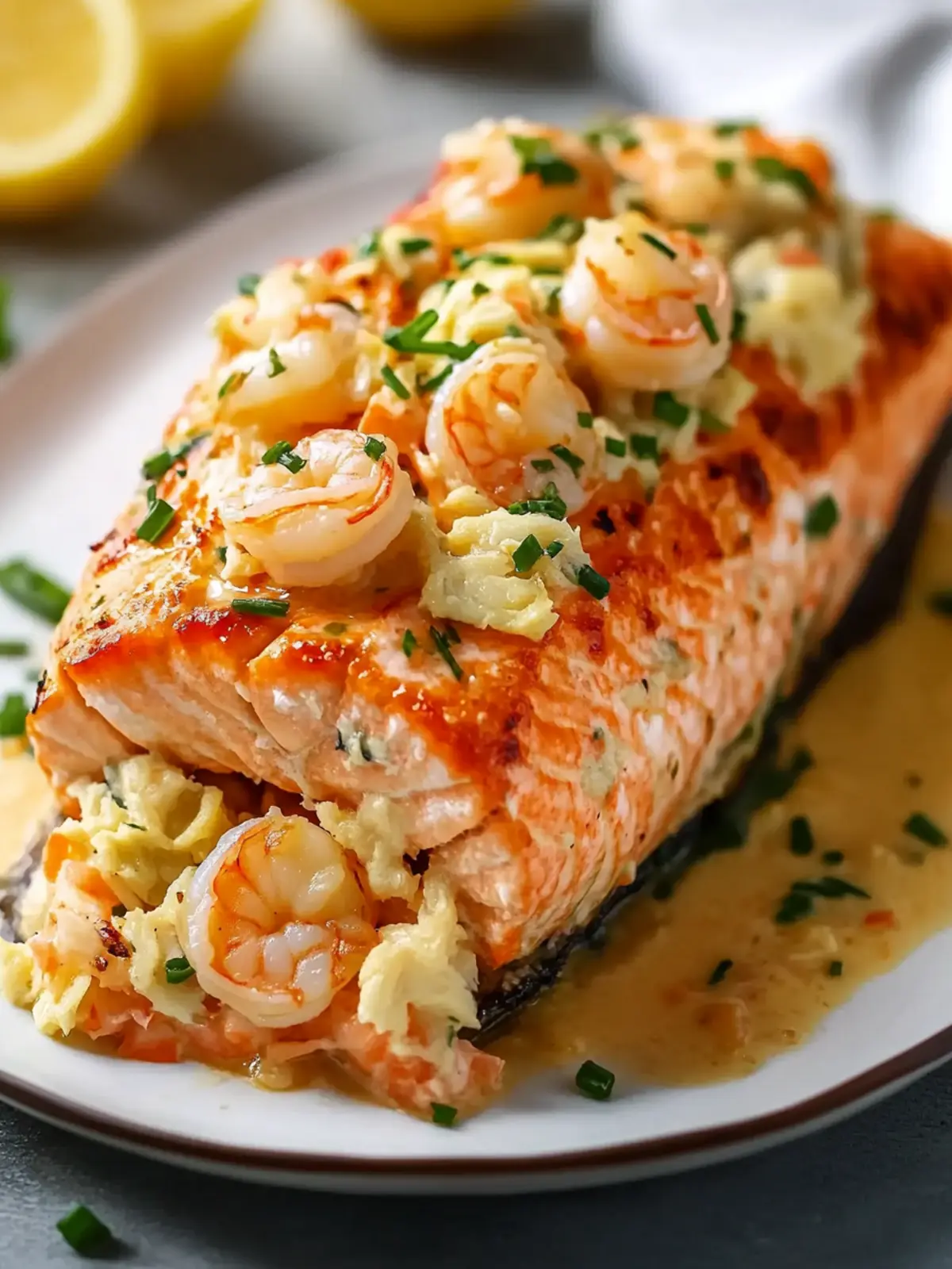 Crab and Shrimp Stuffed Salmon: A Gourmet Seafood Delight