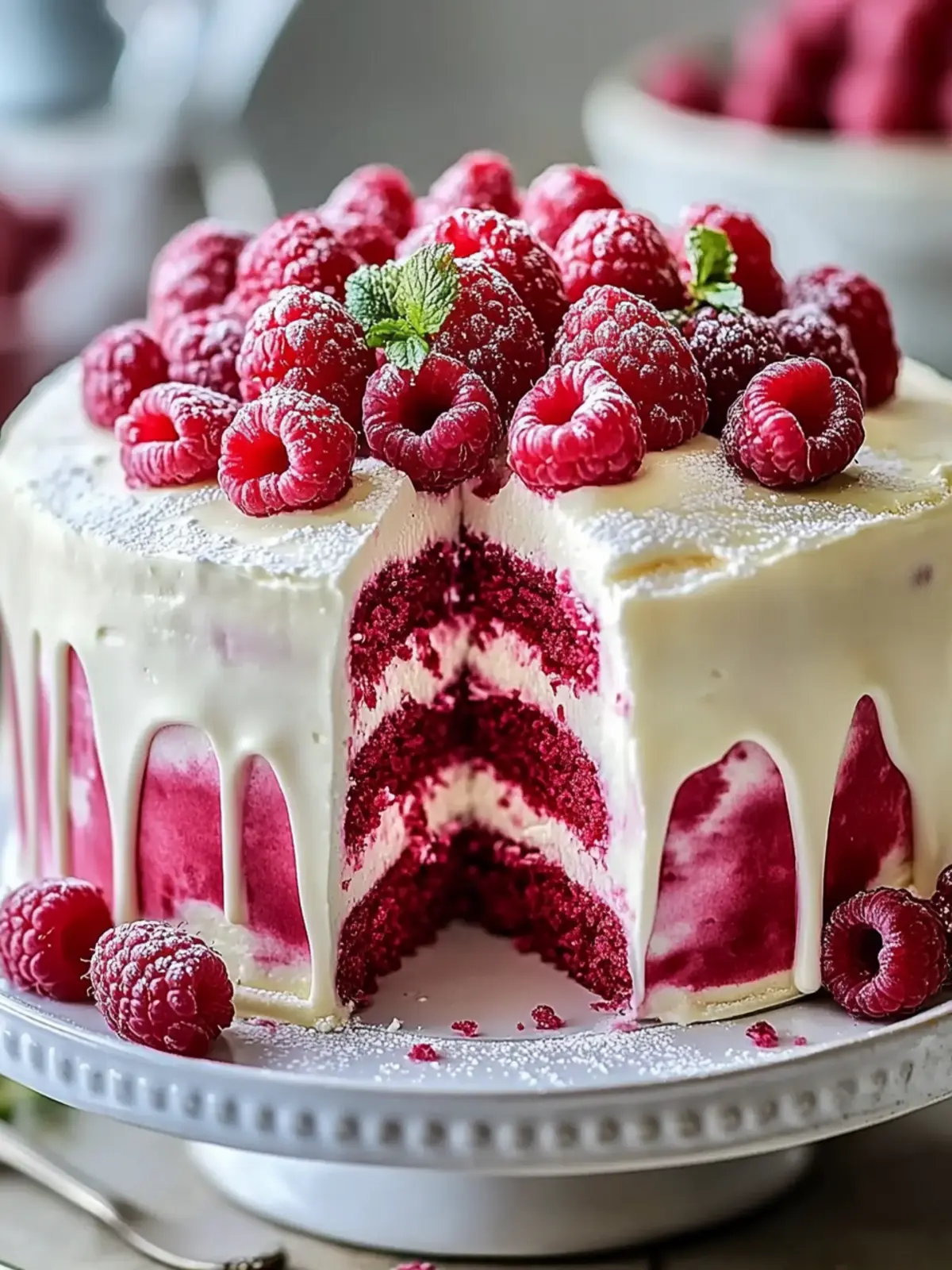 White Chocolate Raspberry Dream Cake : A Heavenly Dessert