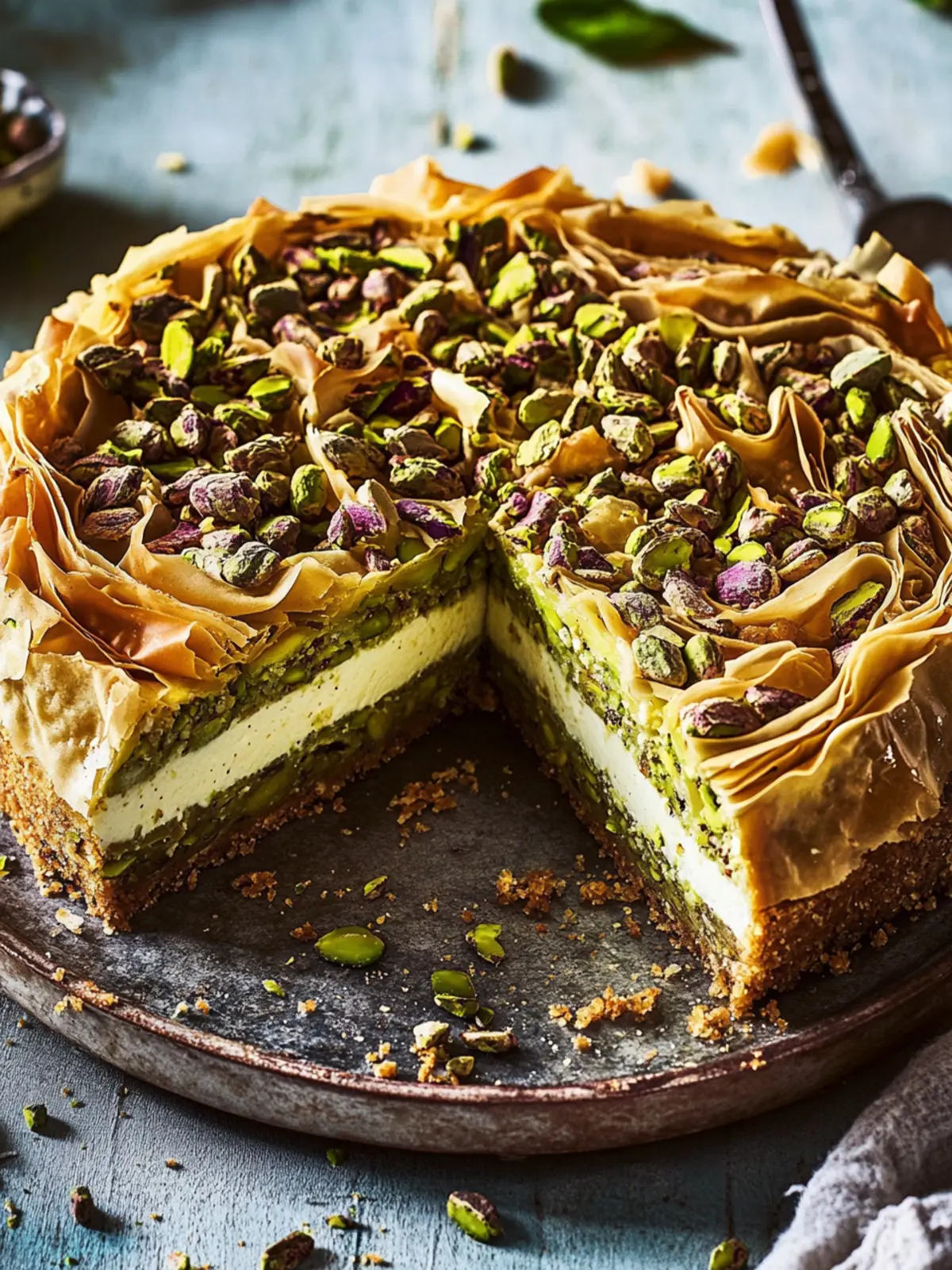 Baklava Pistachio Cheesecake