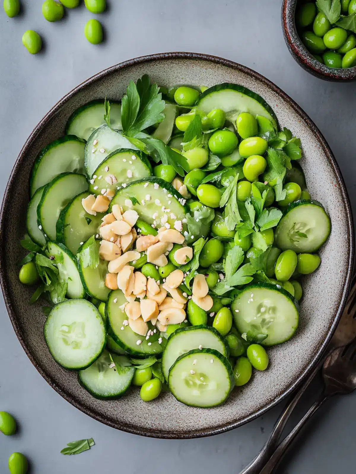Cucumber Edamame Salad with Creamy Miso Dressing