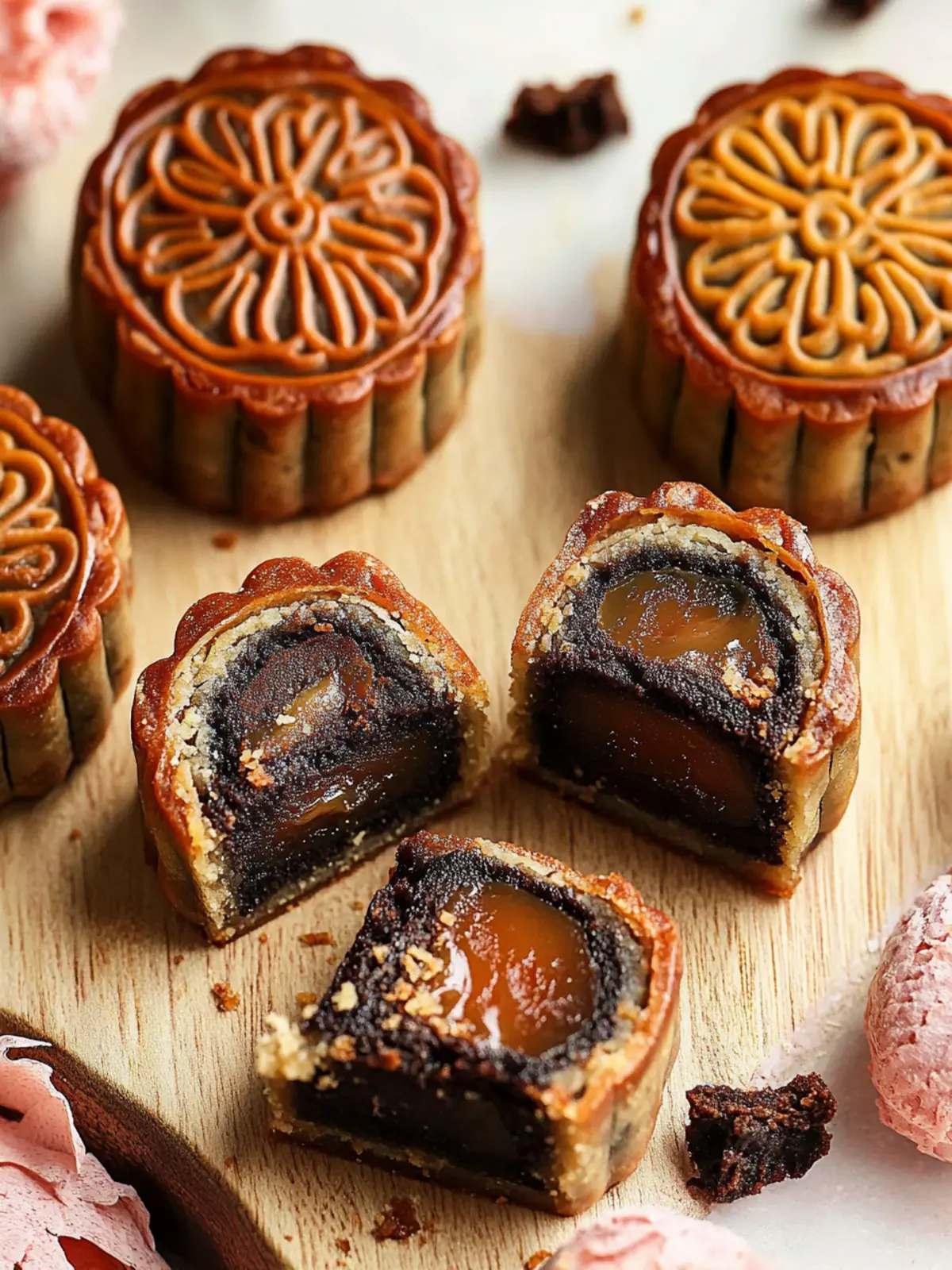 Irene’s Salted Caramel Stuffed Brownie Mooncakes