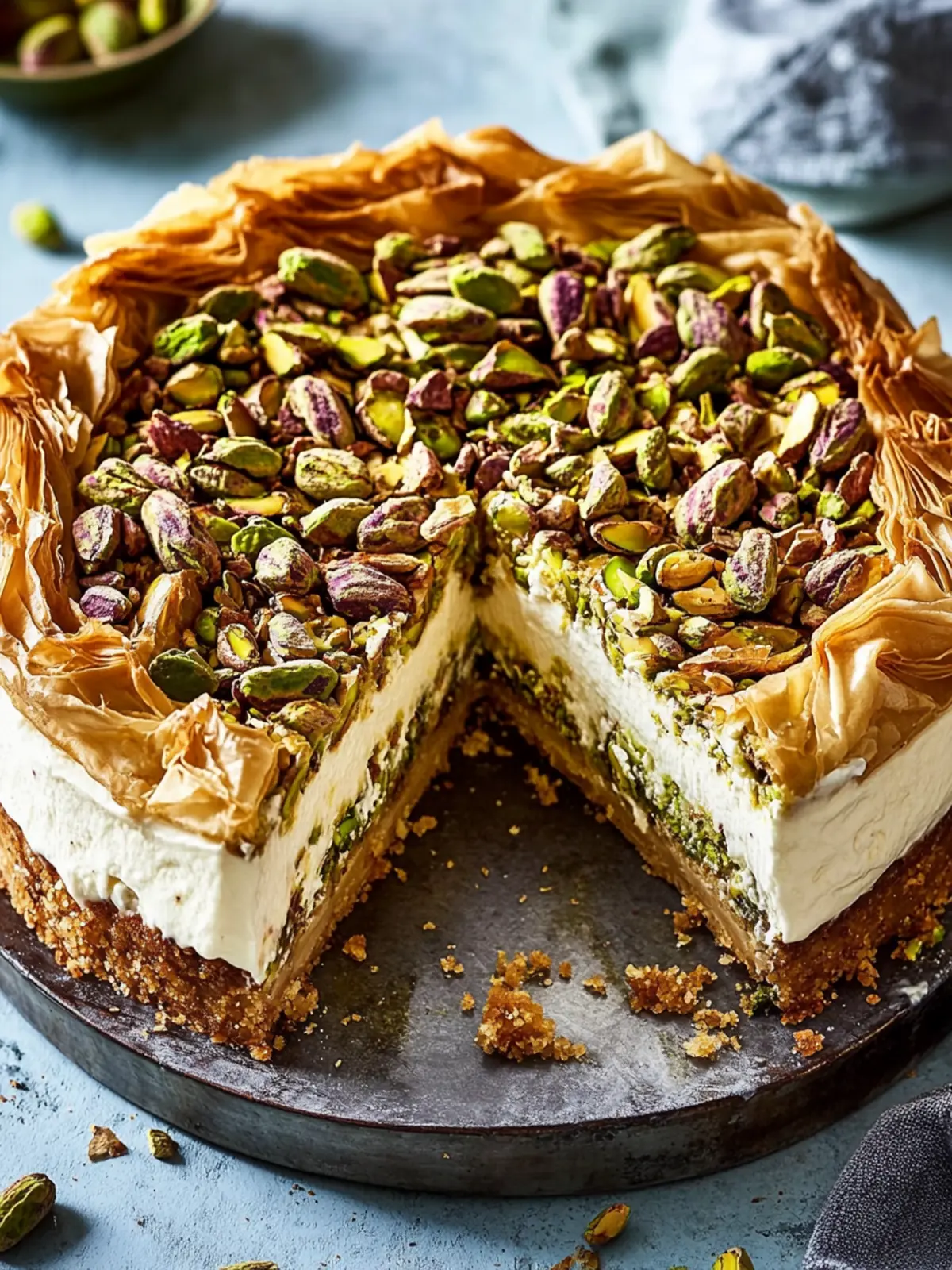 Baklava Pistachio Cheesecake