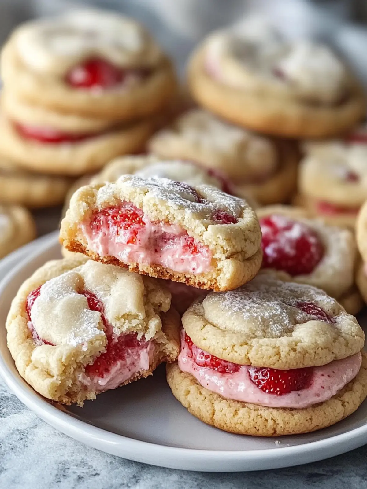 Strawberry Cheesecake Stuffed Cookies