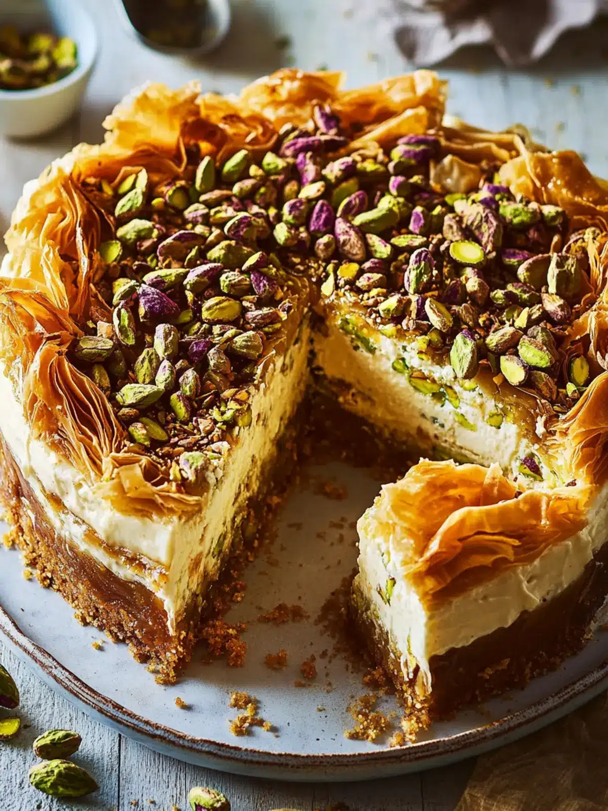 Baklava Pistachio Cheesecake