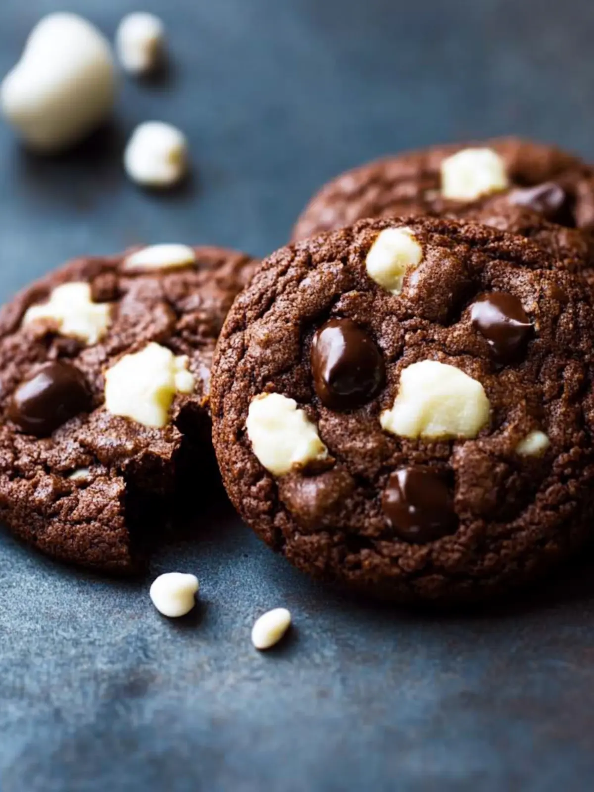 Chewy Chocolate Cookies with White Chocolate and Cherries Delight 3 Chocolate Cookies With White Chocolate and Cherries