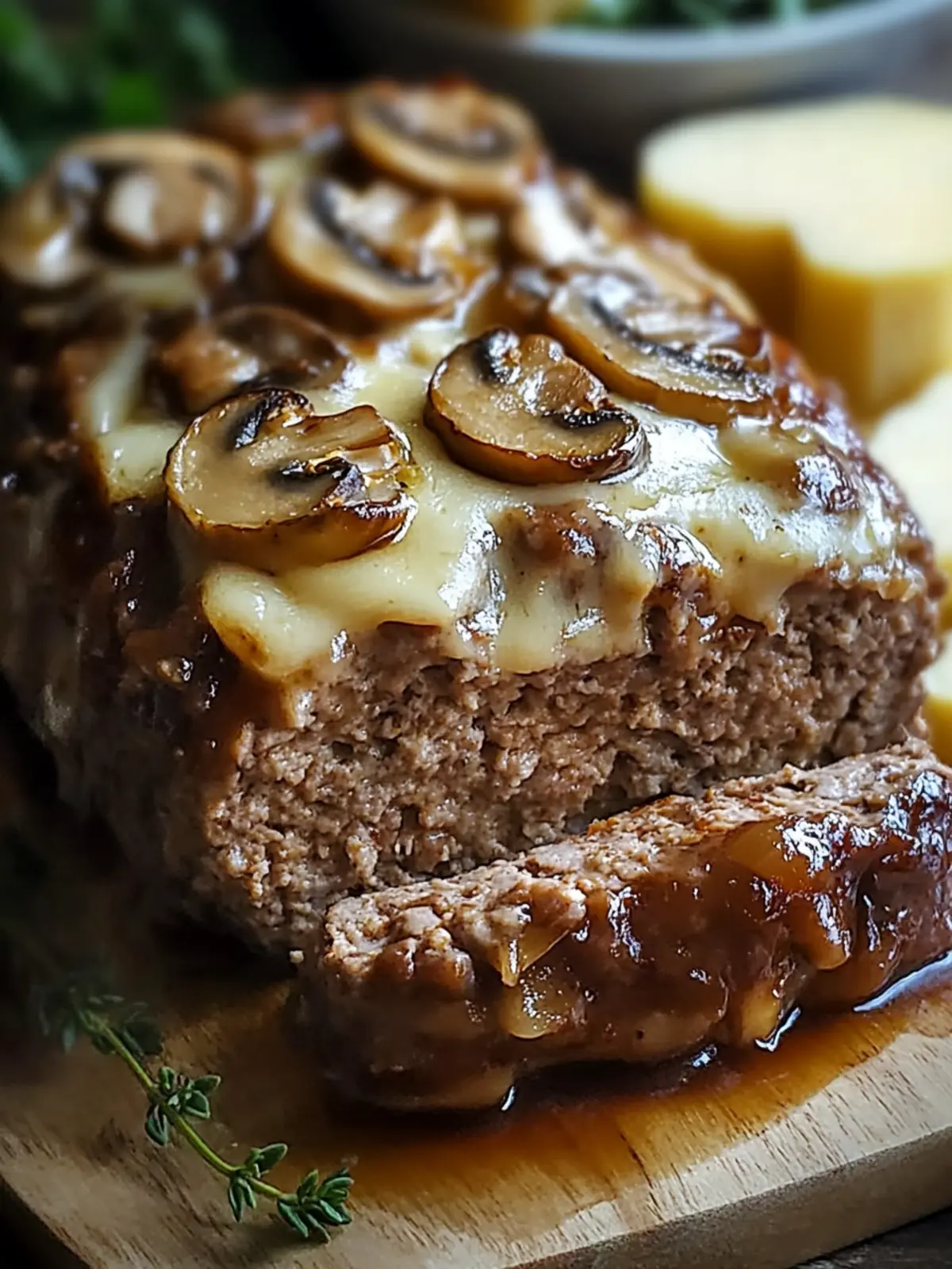 Mushroom Swiss Cheese Meatloaf