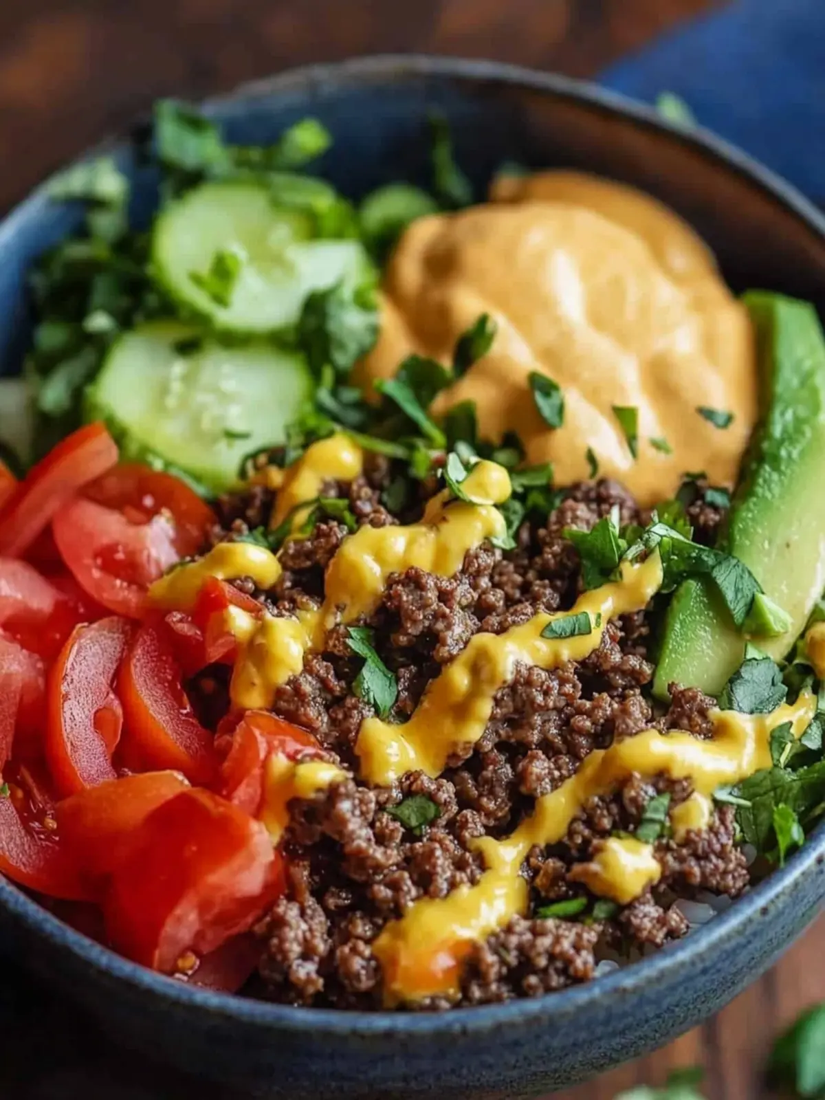 High-Protein Cheeseburger Bowls Recipe – Low-Carb Meal Prep with Ground Beef & Burger Sauce