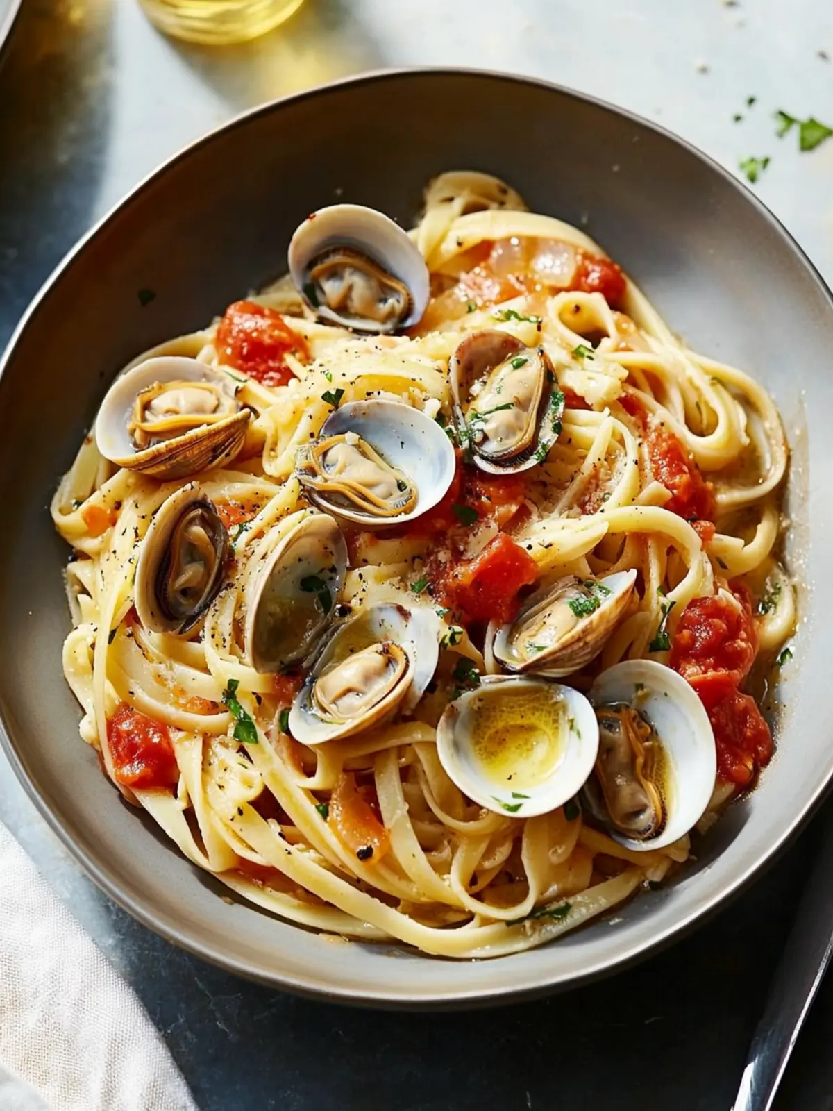 Linguine and Clams with Fresh Red Sauce for a Romantic Dinner 2 Linguine and Clams With Fresh Red Sauce- Valentine’s Day food ideas
