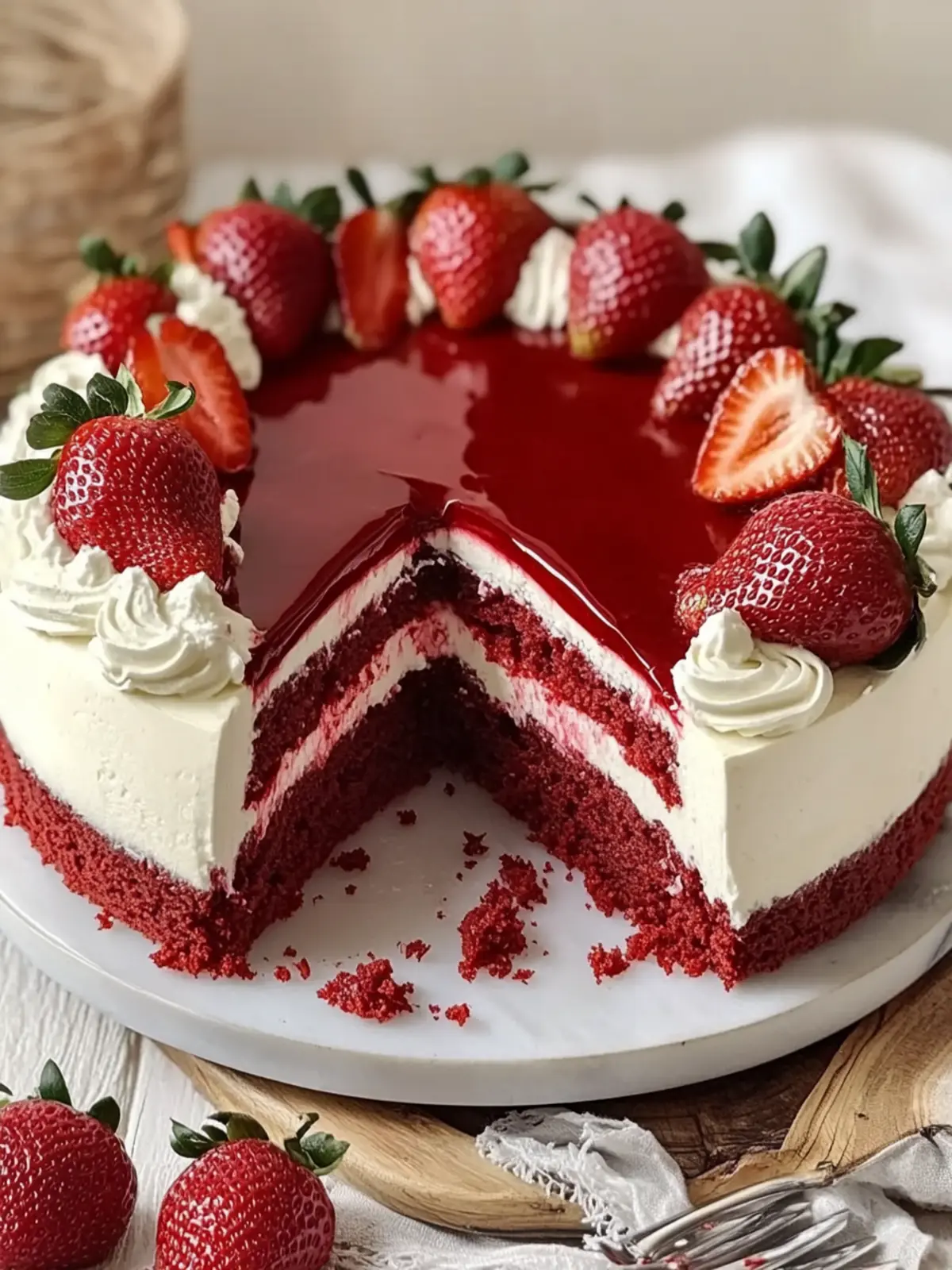 Strawberry Red Velvet Cheesecake: Irresistible Valentine’s Day Treat 5 Strawberry Red Velvet Cheesecake- Valentine’s Day desserts
