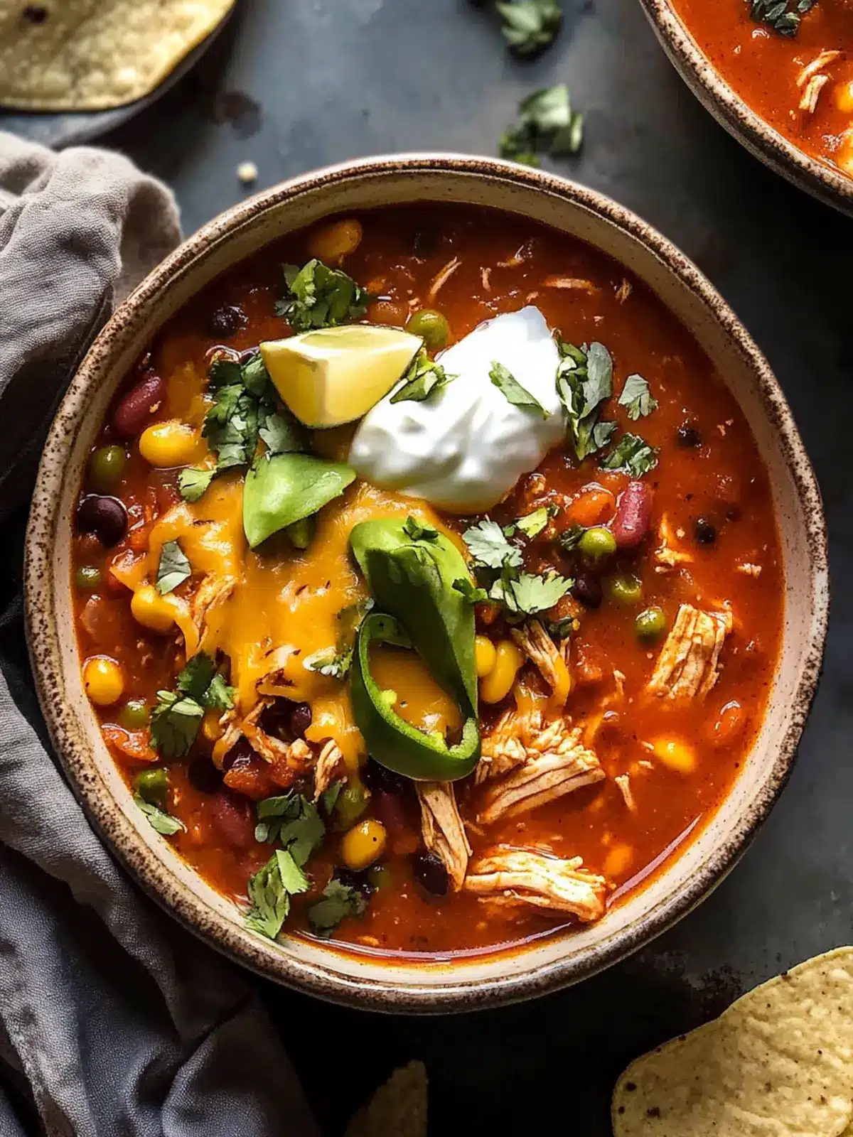 Crockpot Buffalo Chicken Chili