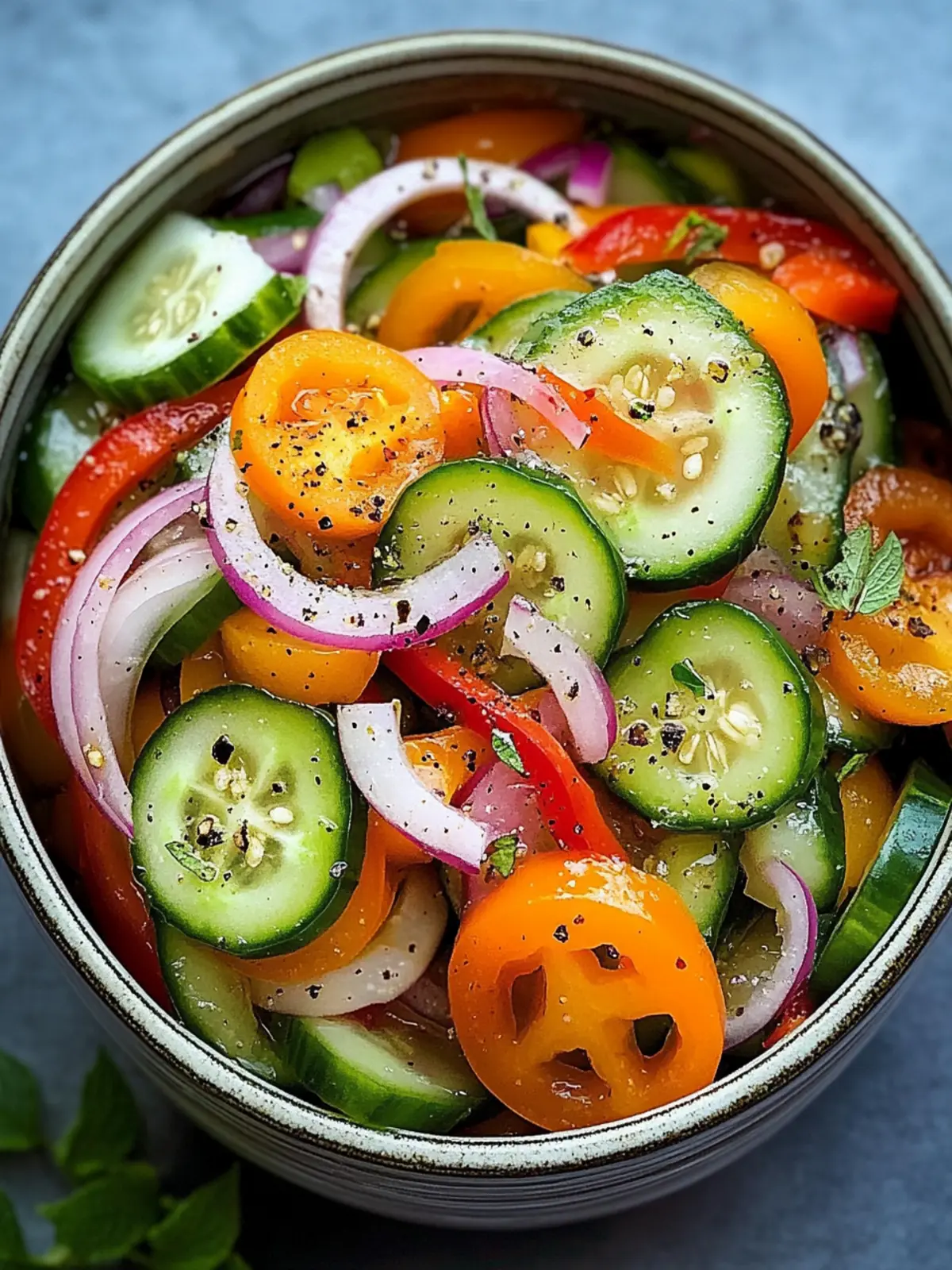 Refreshing Pickled Cucumber, Onion, and Bell Pepper Salad Bliss 5 Pickled Cucumber, Onion, and Bell Pepper Salad