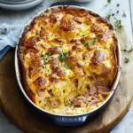 Cheese and ham toastie dinner bake
