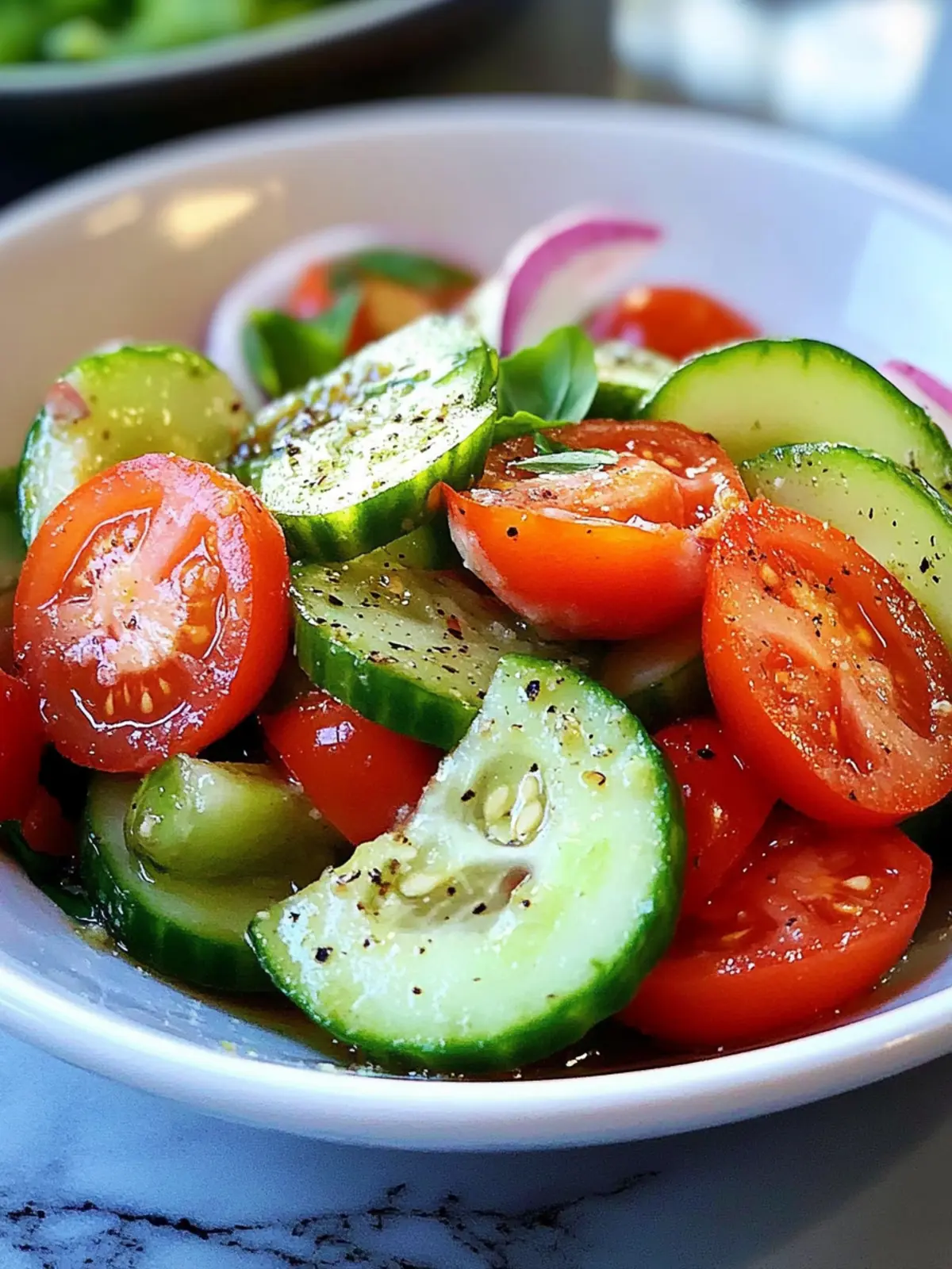 Stunning Garden Salad (Cucumber & Tomato) Under 10 Minutes