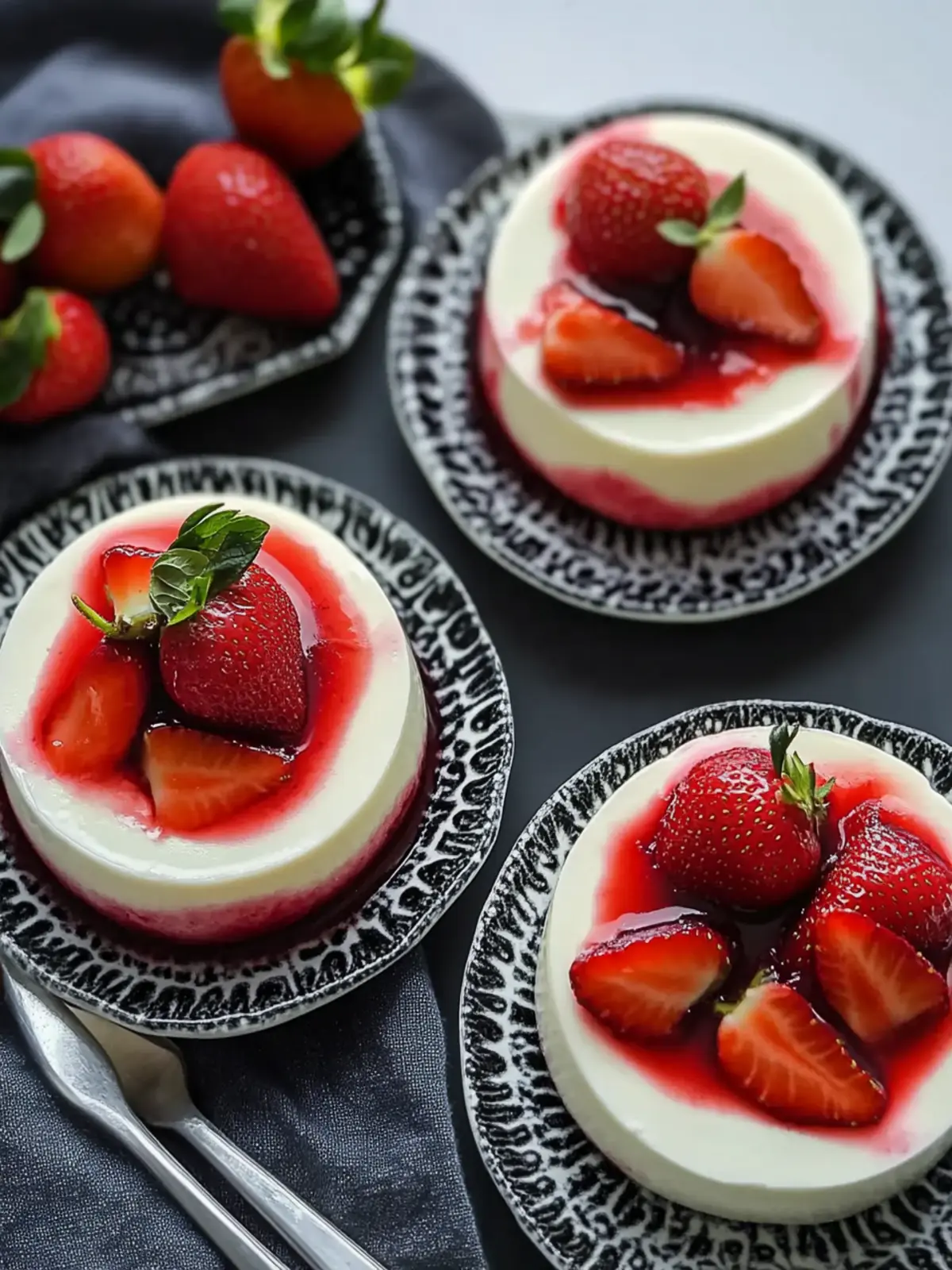 Delightful White Chocolate Panna Cotta with Stewed Strawberries 2 White Chocolate Panna Cotta with Stewed Strawberries- Strawberry desserts for Valentine's day