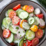 Deliciously Creamy Cucumber Tomato Salad for Fresh Flavor 3 Creamy Cucumber Tomato Salad
