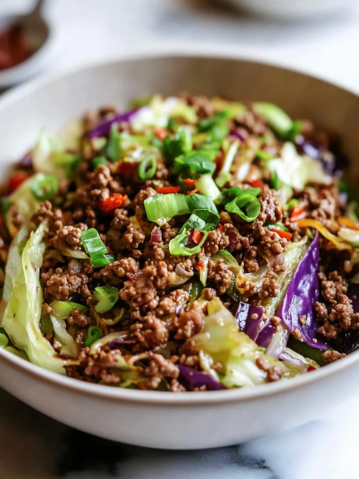 25 Minute Healthy Chinese Ground Beef & Cabbage Stir Fry Irresistible Flavors