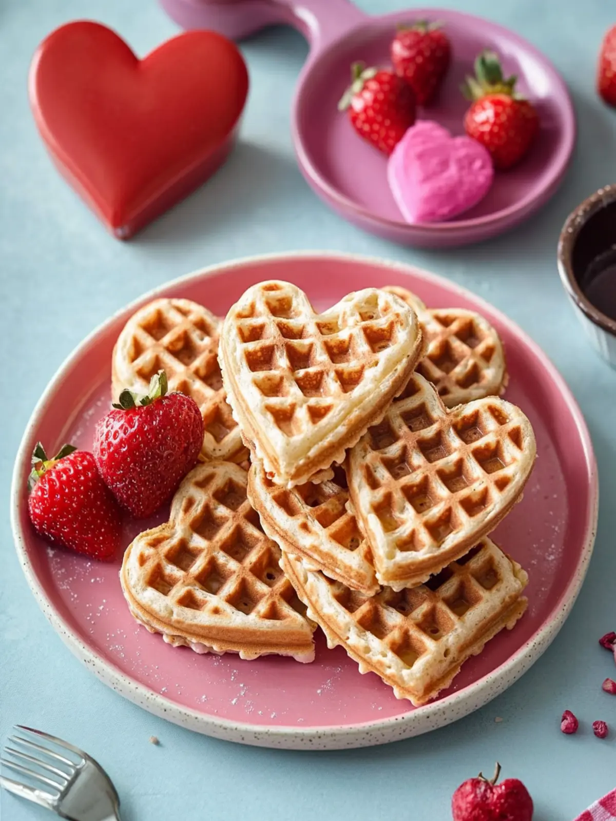 Waffle Heart Sandwiches: Sweet Valentine’s Breakfast Bliss 2 Waffle Heart Sandwiches- Valentine’s breakfast recipes