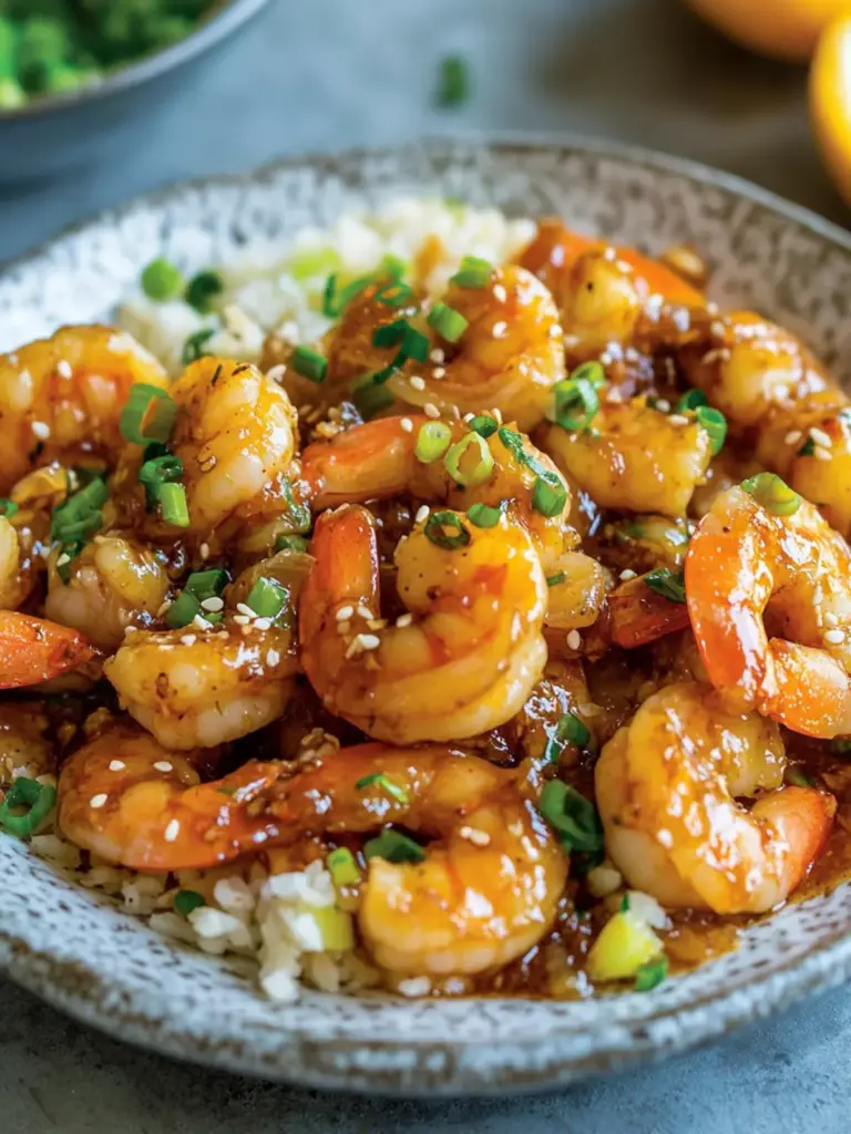 Spicy Honey Orange Shrimp (Xiang La Fengmi Xia)
