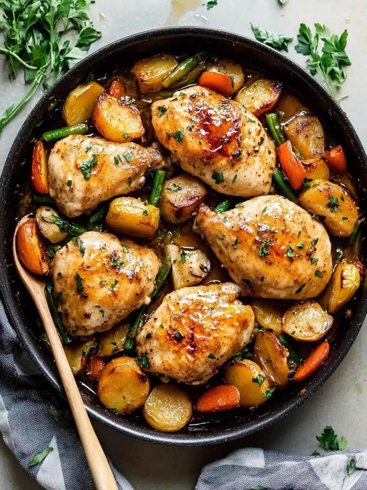 One Pan Honey Mustard Chicken and Vegetables