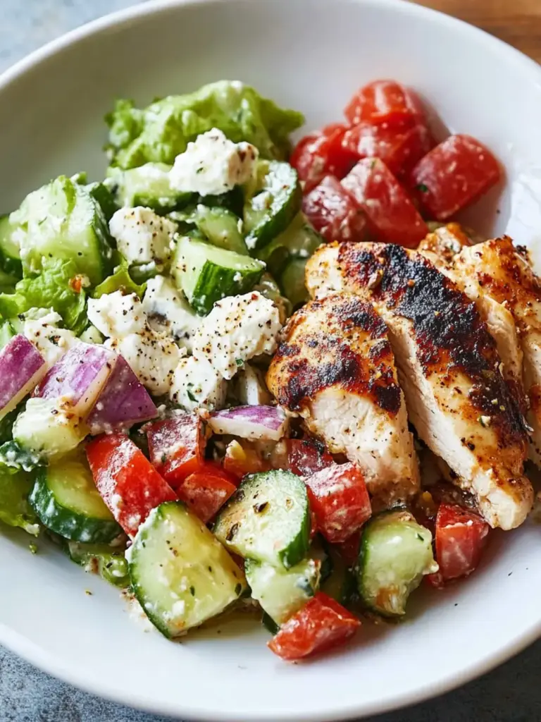 Greek Chicken With Cucumber-Feta Salad