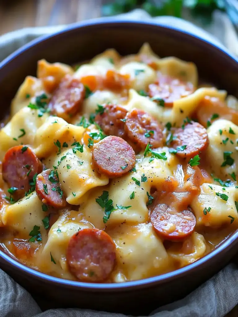Crock pot Pierogi Casserole with Kielbasa Recipe
