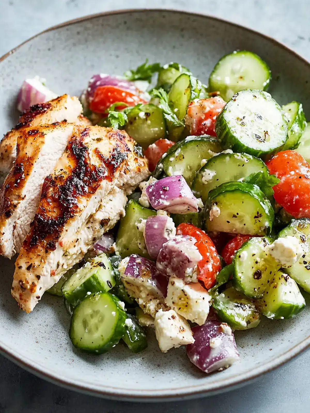 Greek Chicken with Cucumber-Feta Salad for a Fresh Twist 4 Greek Chicken With Cucumber-Feta Salad