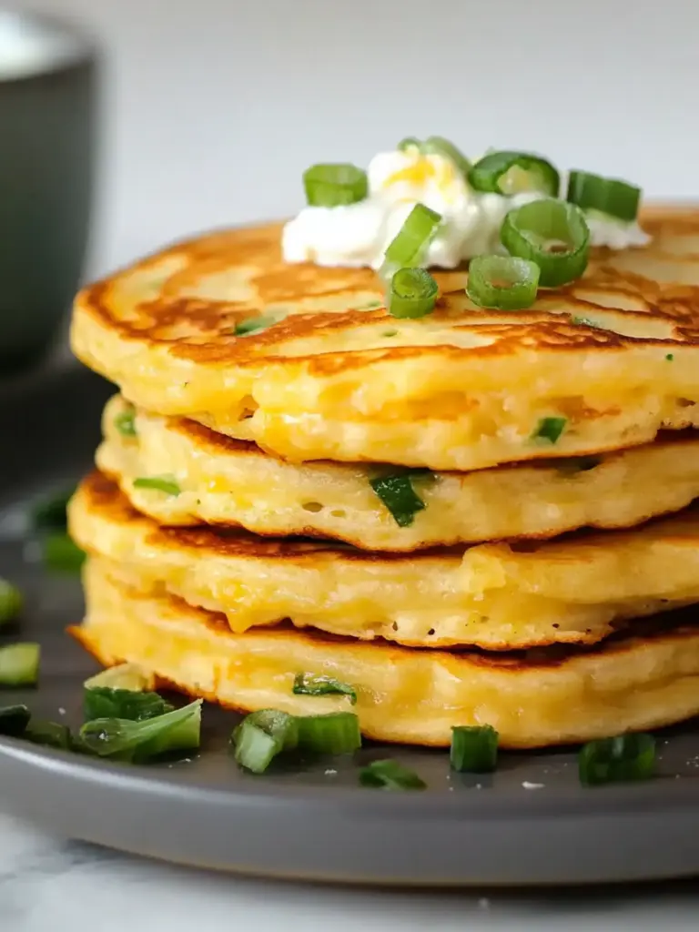 Cheesy Savory Pancakes with Green Onions