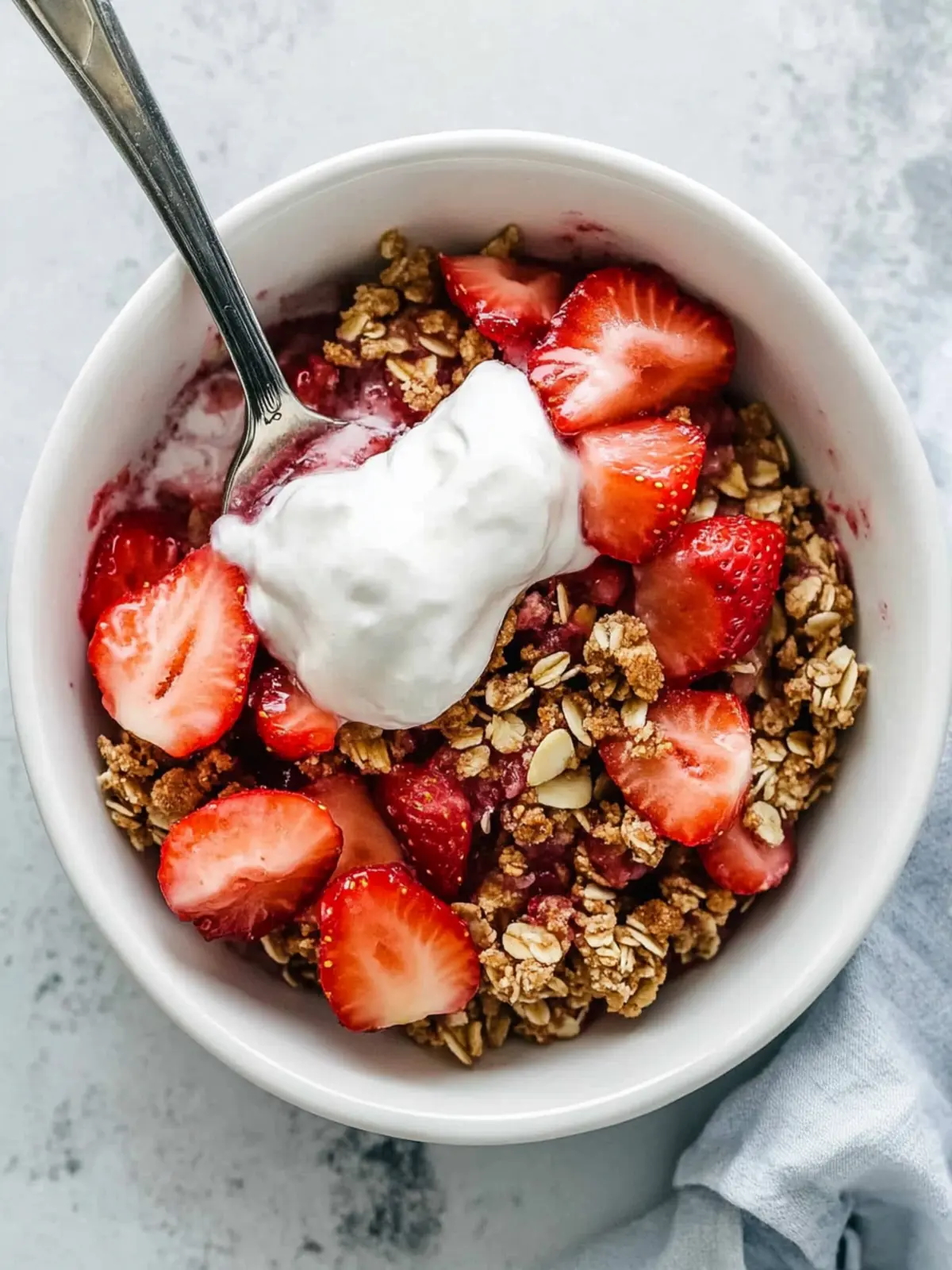 Almond Flour Strawberry Crisp- Healthy Valentine's Day Breakfast