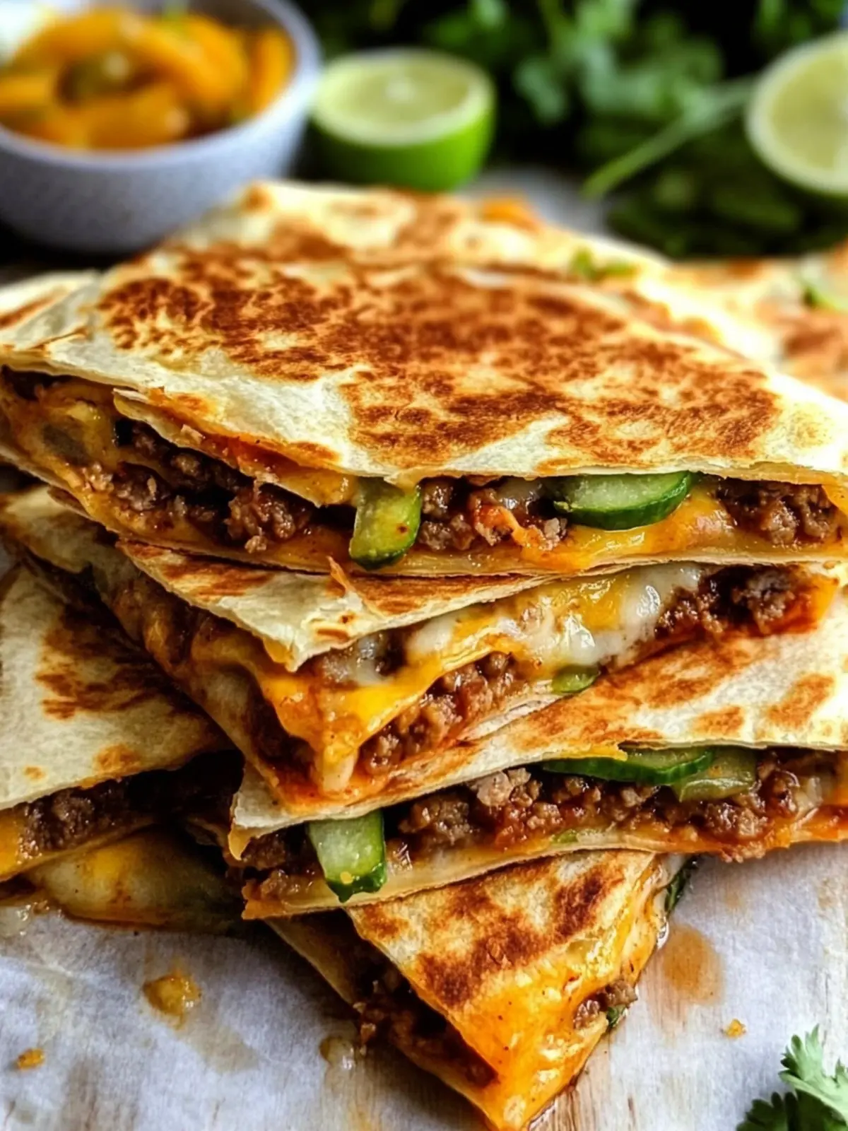 Cheeseburger Quesadillas