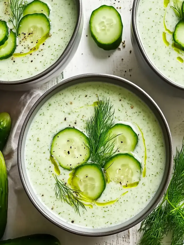 Cold Cucumber Soup with Yogurt and Dill