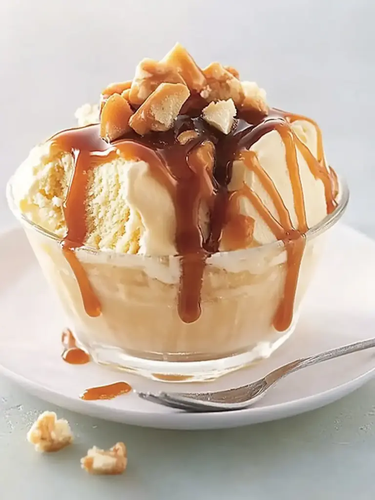 Caramel-Topped Ice Cream Dessert