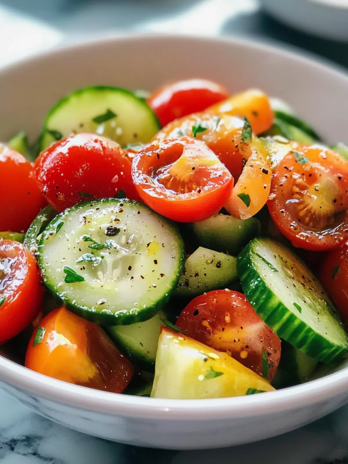 Stunning Garden Salad (Cucumber & Tomato) Under 10 Minutes