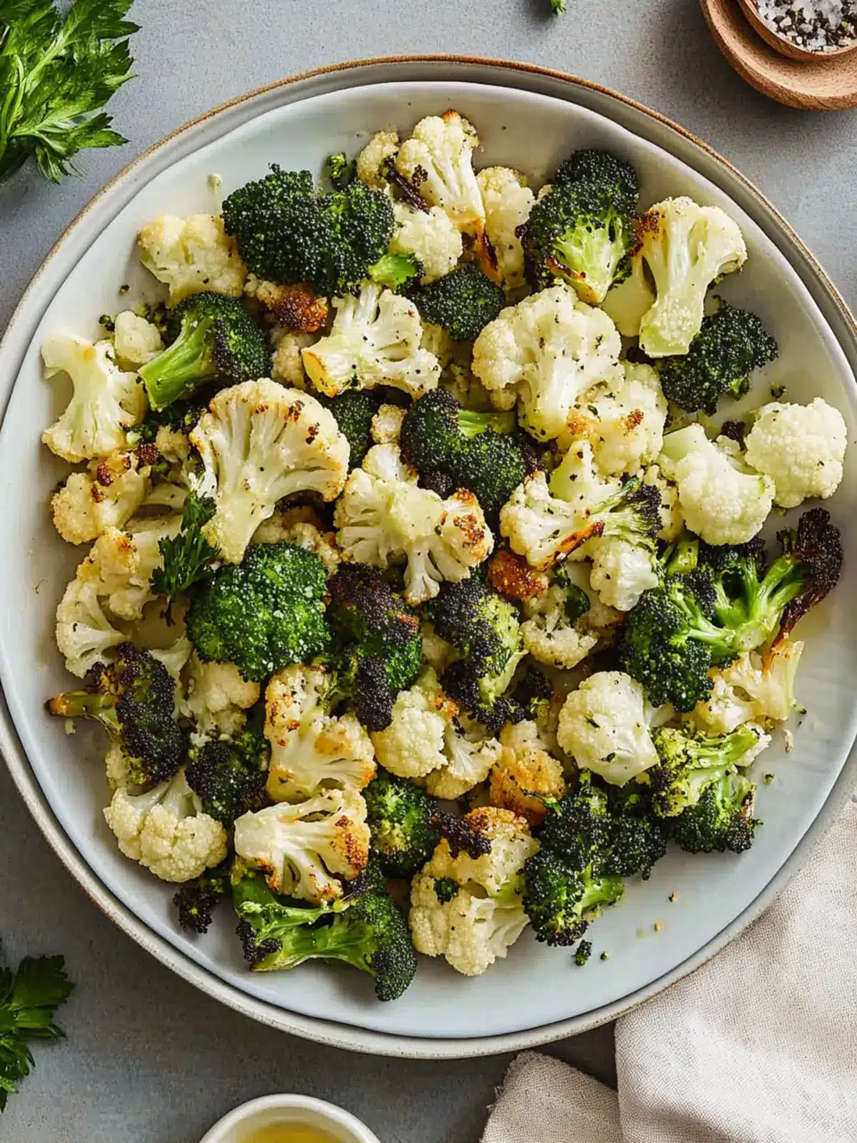 Roasted Broccoli and Cauliflower